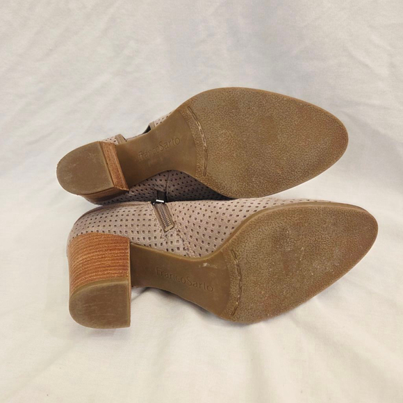 Franco Sarto Taupe Perforated Ankle Boots Size 8 (38) - Picture 12 of 12
